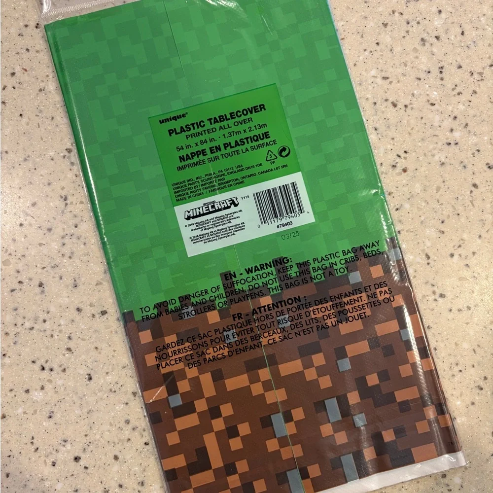 Disposable Minecraft Tablecloth